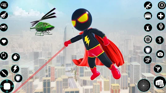 Flying Stickman Rope Hero Game