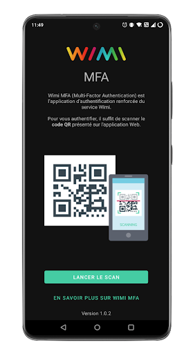 Android application Wimi MFA screenshort