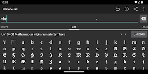 screenshot of Unicode Pad