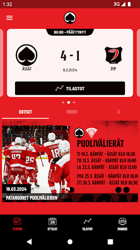 Android application Porin Ässät screenshort