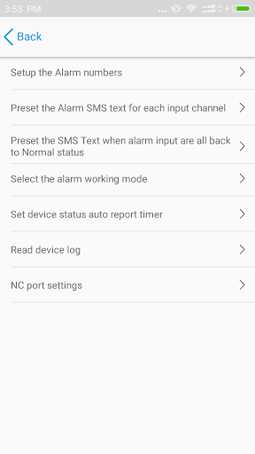 GSM Alarm Screen 3