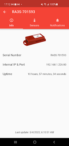 My RoomAlert Screen 3