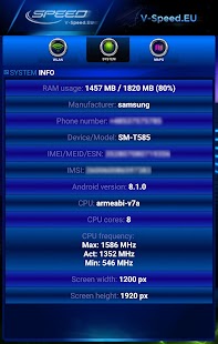 V-SPEED Speed Test Schermata