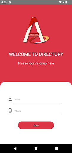Android application Area Directory screenshort