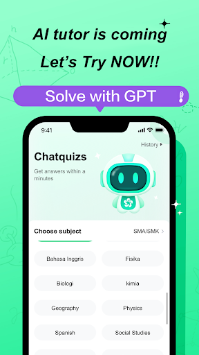 Android application SnapQuiz AI Homework Helper screenshort