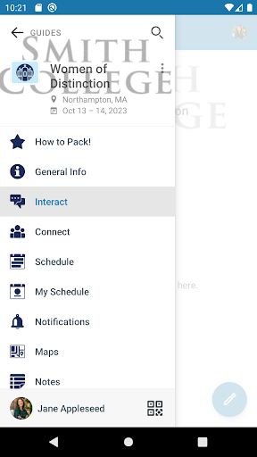 Android application Smith College Admission Events screenshort