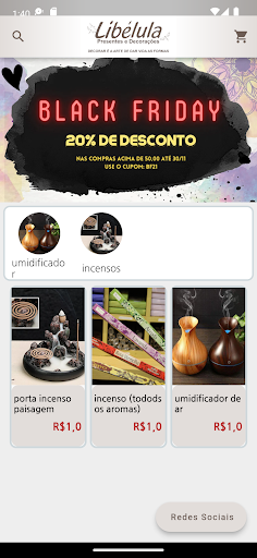 Android application Loja Libelula screenshort
