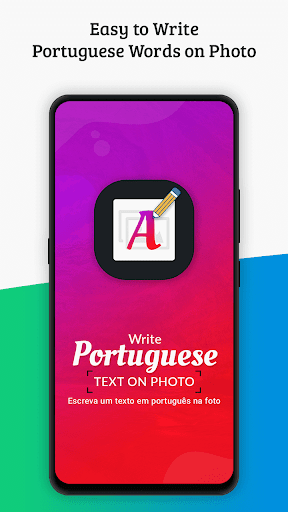 Android application Write Portuguese Text on photo screenshort