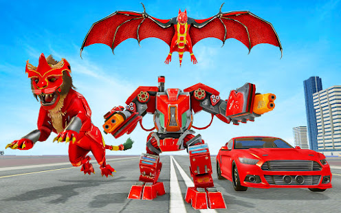 Lion Robot Car Game 2021 – Flying Bat Robot Games