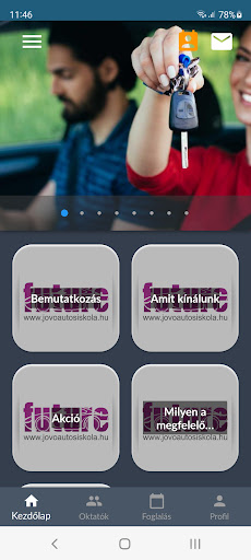 Android application Jövő Autósiskola screenshort