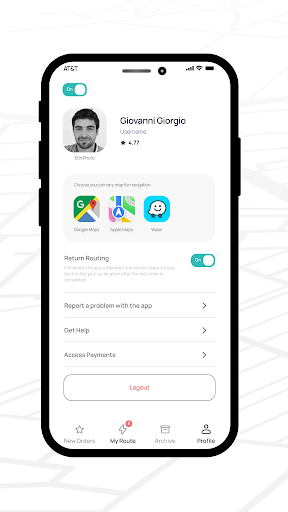 Android application FoodFetched Driver screenshort