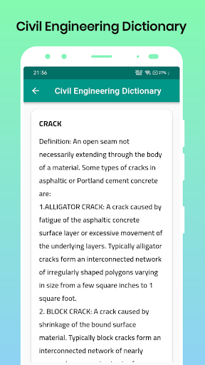 Civil Engineering Dictionary Screen 3