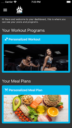 Android application Woolf Fit screenshort