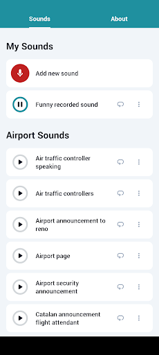 Android application Airport Sounds screenshort