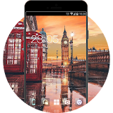 London City Theme: Raining Street Wallpaper HD icon