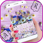 Cover Image of Download Purple Wood Flowers Keyboard B  APK