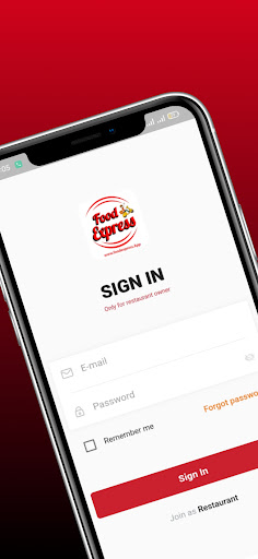 Android application Food Express Vendor Partners screenshort