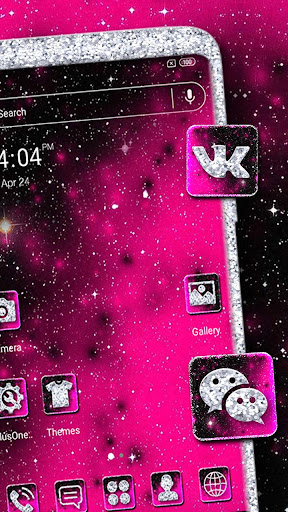 Android application Black Pink Glitter Themes screenshort