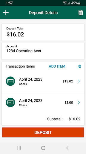 Screenshot of accessDEPOSIT® by Citizens
