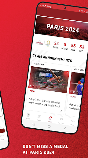 Team Canada Olympic App Screen 2
