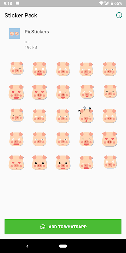 Android application Pigs Stickers for WhatsApp screenshort