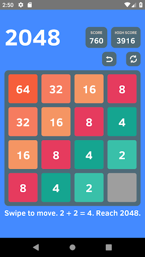 Android application 2048 Simple Puzzle Game screenshort