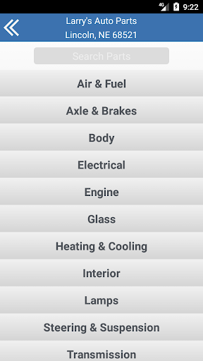 Larrys Auto Parts Screen 2