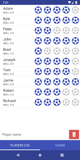 Lil Soccer: Team maker Screen 2