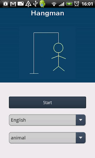 Android application Hangman(multi languages) screenshort