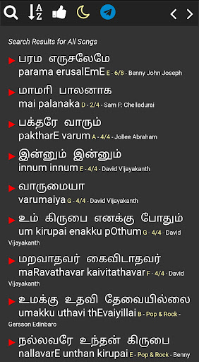 Android application Churchspot 2200+ Tamil Chords screenshort