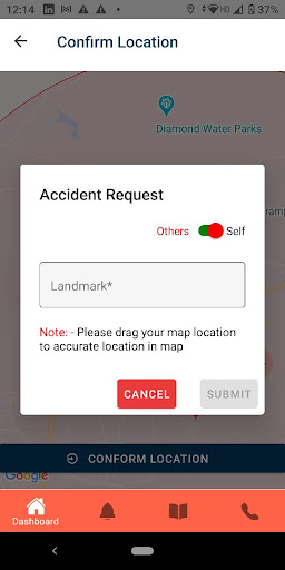 Android application Emergency Warrior screenshort