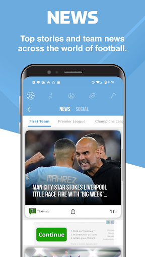 Android application ManCityzens - Live Scores screenshort