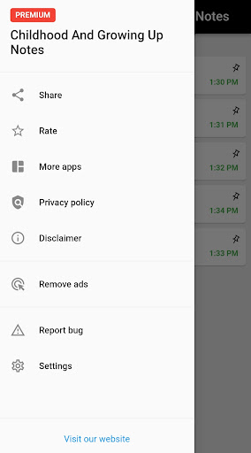 Android application Childhood And Growing Up Notes screenshort