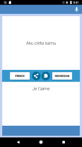 French-Indonesian Translator Screen 2