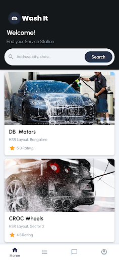 Android application Washit screenshort