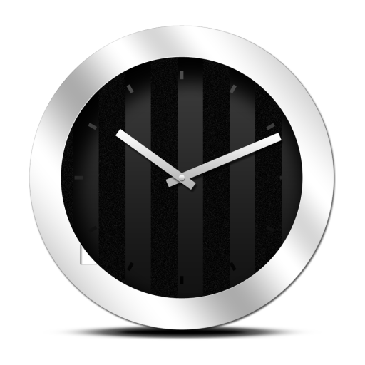 Silver Black Clock Widget  Icon