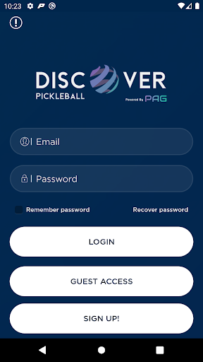 Android application Discover Pickleball screenshort
