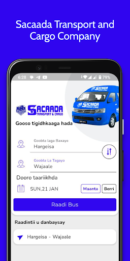 Android application Sacaada Transport & Cargo screenshort