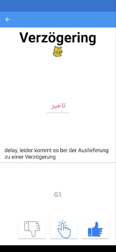 G5 Learn German Flash card Screen 2