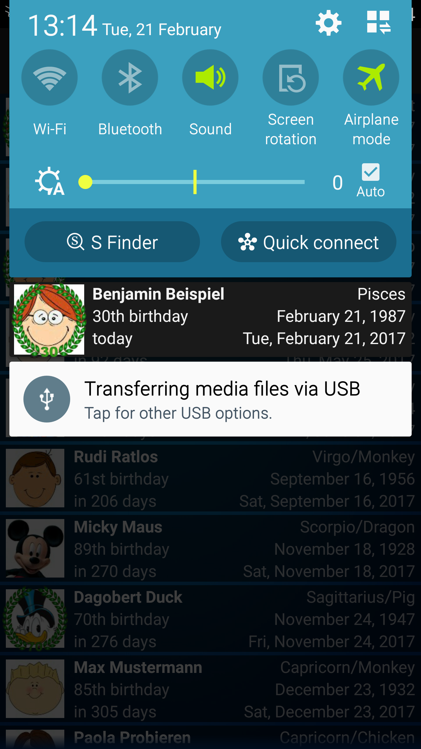 Android application AHR Birthday Widget PRO screenshort