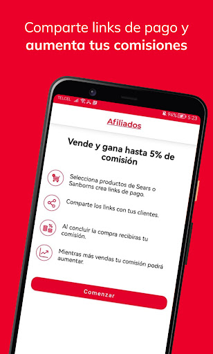 Android application Afiliados screenshort