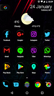 Neon Glow C - Icon Pack Screenshot