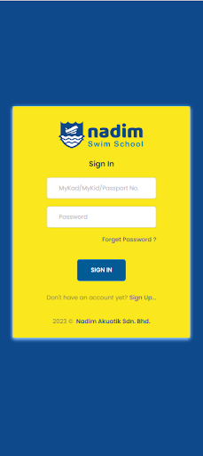 Android application NADIM SWIM SCHOOL screenshort