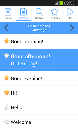 Phrasebook PRO Lite Screen 3
