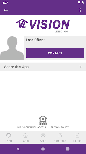 Android application Vision Lending Services screenshort