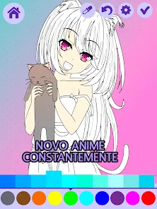 Página para colorir personagem kawaii desenho desenho animado manga anime  menina fofa para crianças