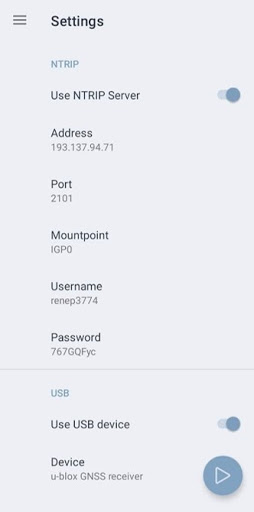 Screenshot of NTRIP Client by Bluecover