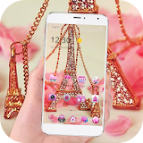 Pink Paris Eiffel Diamond Theme icon