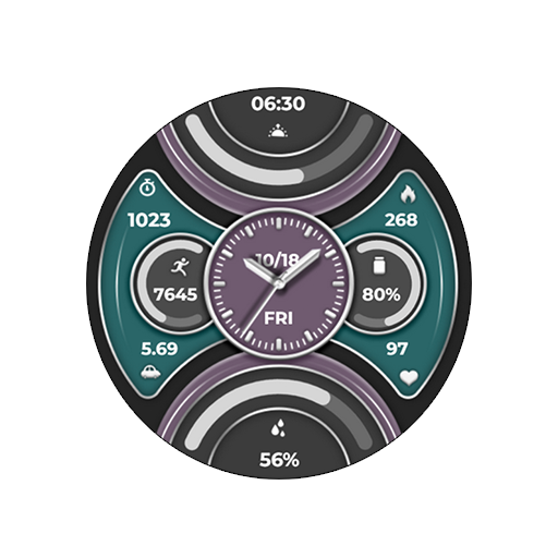 Stacked Purple Green Wear OS - AppWisp.com