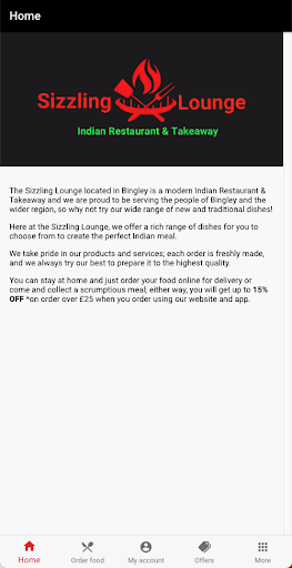 Android application Sizzling Lounge screenshort
